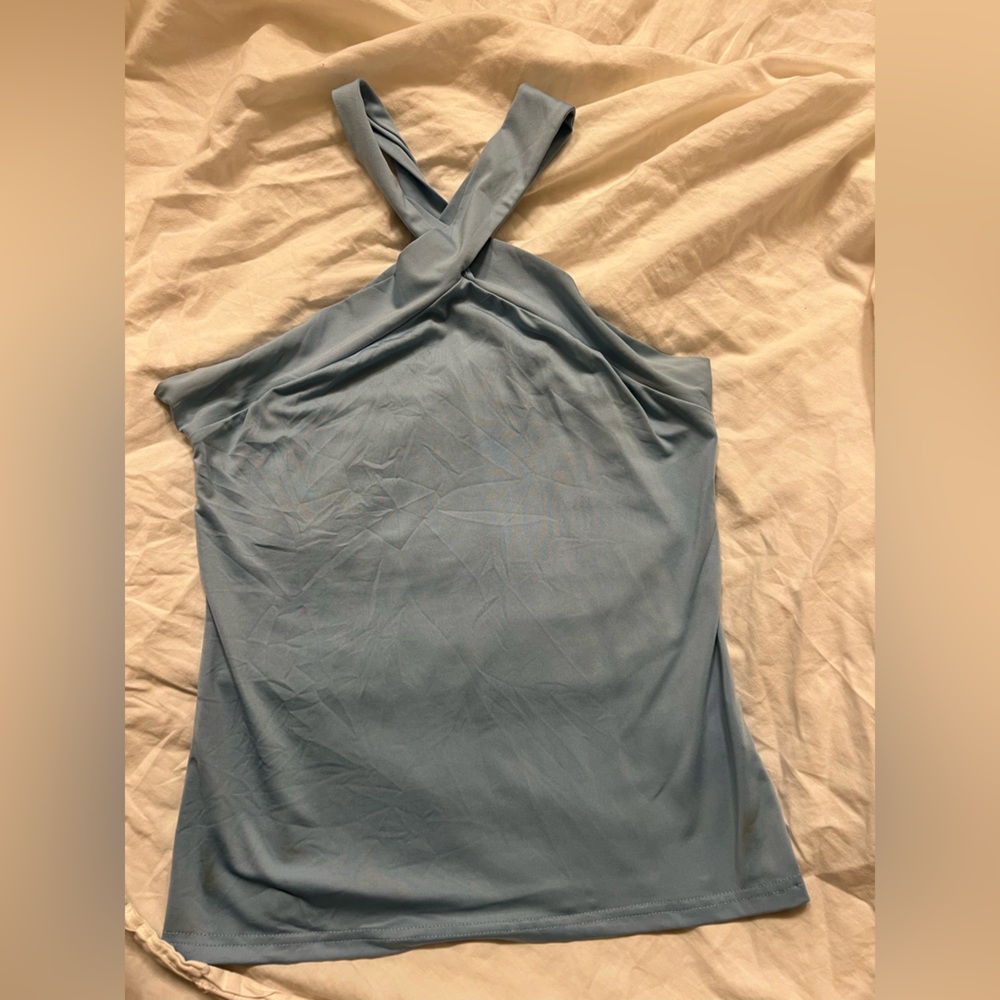 SHEIN Light Blue Crisscross Camisole